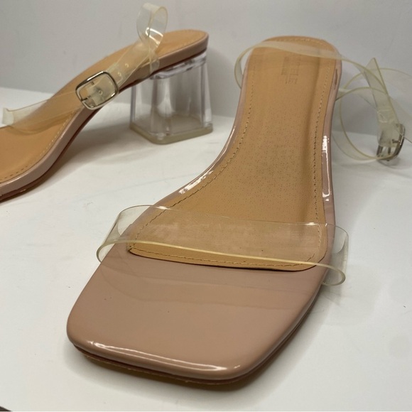 ASOS Wide Clear Heeled Sandals 9W - Picture 4 of 13